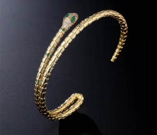18k Gold Plated Serpent Bracelet by White Lies