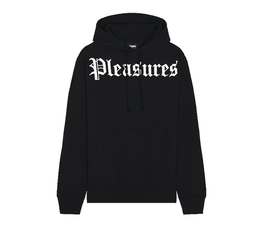 Pleasures printed black hoodie for men