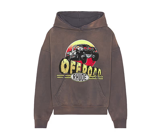  Rhude printed oversized hoodie for men