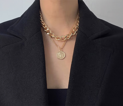 Joker and Witch Chain Link Necklace