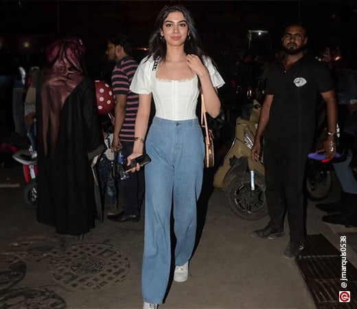 Khushi Kapoor in a corset top and jeans