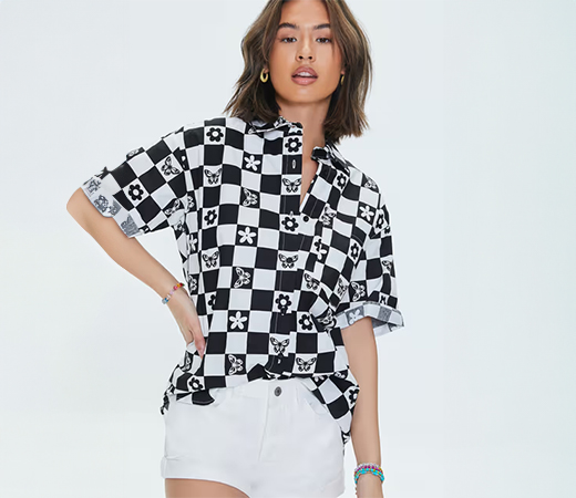 Forever 21 Black and White Shirt