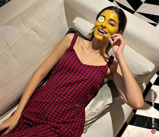 Ananya Pandey in red jumpsuit 