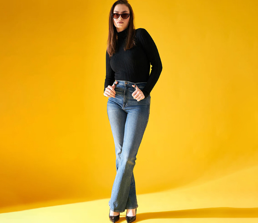 98 Degree North Women High Neck Full Sleeve Sweater