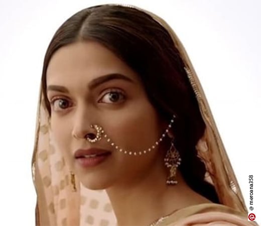 Deepika Padukone wearing a nathni with chain