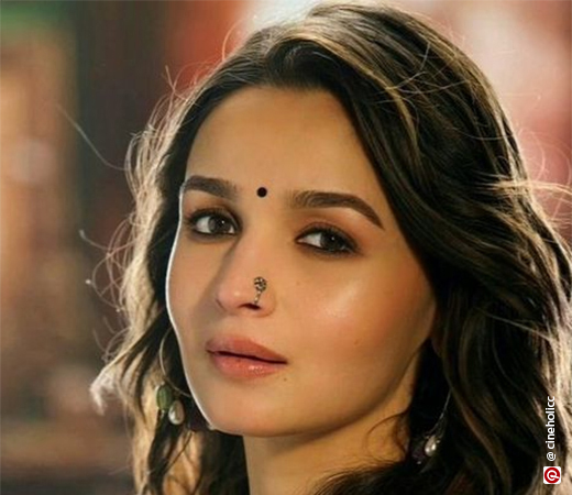 Alia Bhatt wearing an oxidised clip-on nose ring