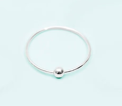 Simple Single Bead 925 Silver Nose Pin