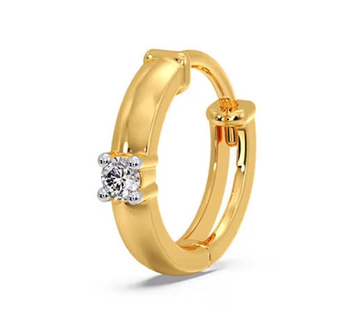 18K(750) Yellow Gold & Diamond Nose Ring