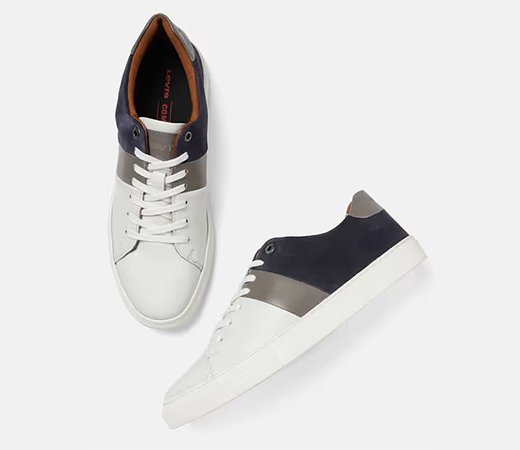 Levi's Men’s White Navy Blue Sneakers