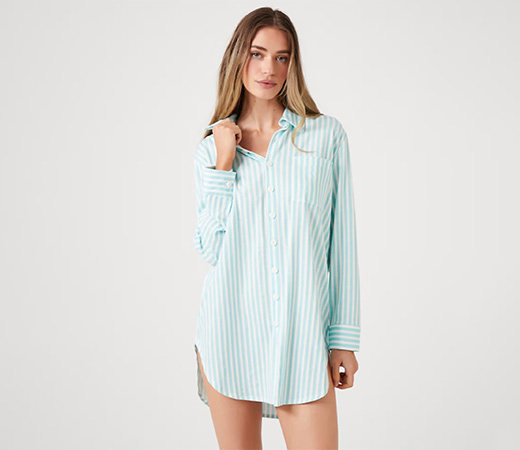 Forever 21 Blue Stripe Shirts