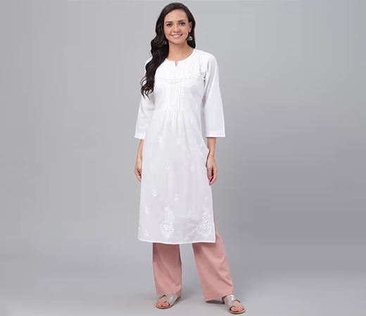 ADA Hand Embroidered Lucknow Chikankari Kurta
