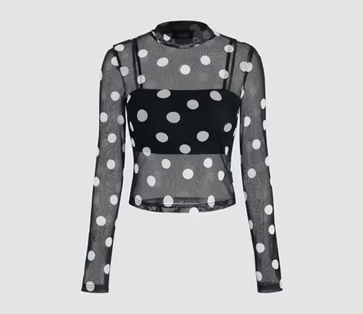 Mesh High-Neck Top by Cider