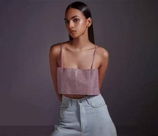 Crystal Crop Top by The Clothing Factory