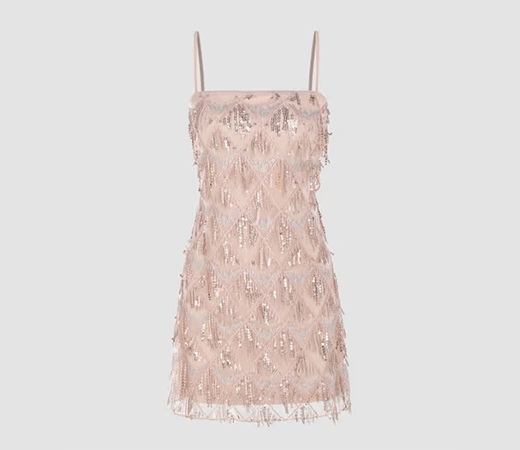 Sequins Square Neck Dress by Cider