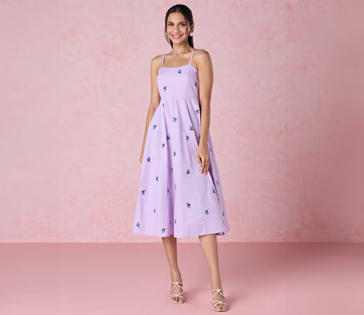 Lilac Dress by Twenty Dresses by Nykaa Fashion