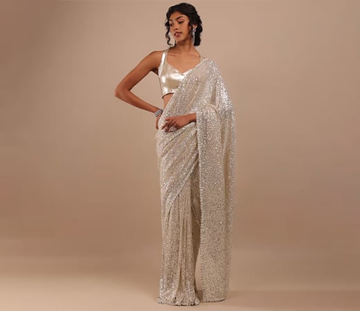 Shimmer Saree with Unstitched Blouse by KALKI FASHION