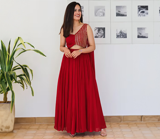 ORDINAREE Barberry Georgette Long Dress