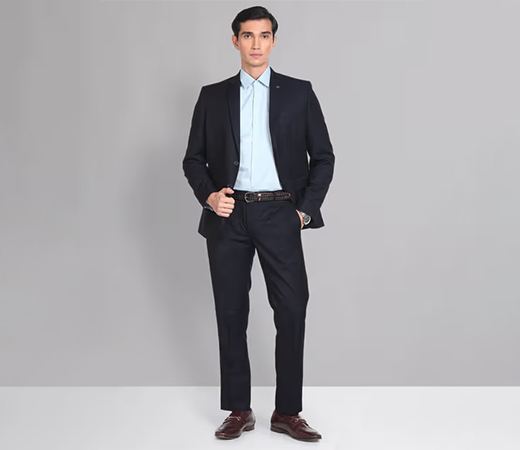 AD By Arvind Tailored Regular Fit Solid Suit
