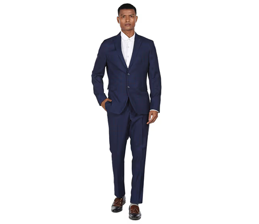 Arrow Men Navy Tailored Regular Fit Check Formal Two Piece Suit