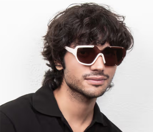 Ted Smith Stylish UV Protection Shield Sunglasses Irregular Frame