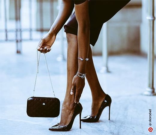 Woman wearing stiletto heels