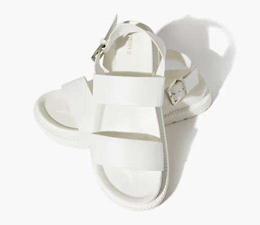 Forever 21 Solid White Flat Sandals