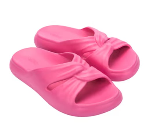 Melissa Free Slide Ad Patterned Pink Slip-on Flats