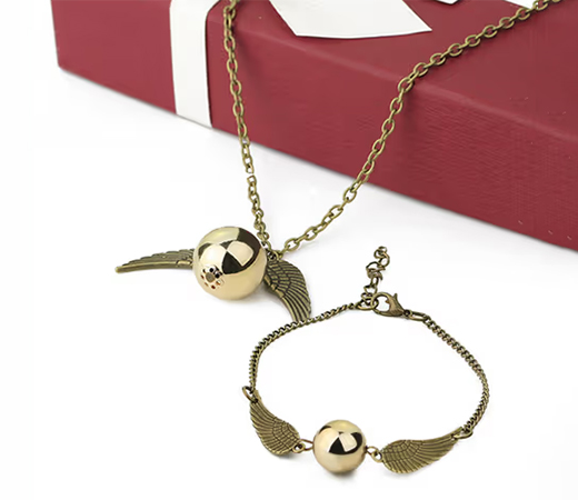 Yellow Chimes Woman Gold Plated Harry Potter Pendant with Bracelet