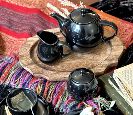 HITKARI POTTERIES Black Sea Tea Set 17Pc