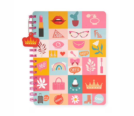 Doodle Collection Hardbound Notebook with Bookmark Dangler