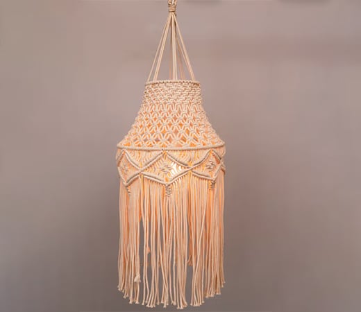 Homesake Macramé Lamp Hanging Pendant Light Inverted Weaving