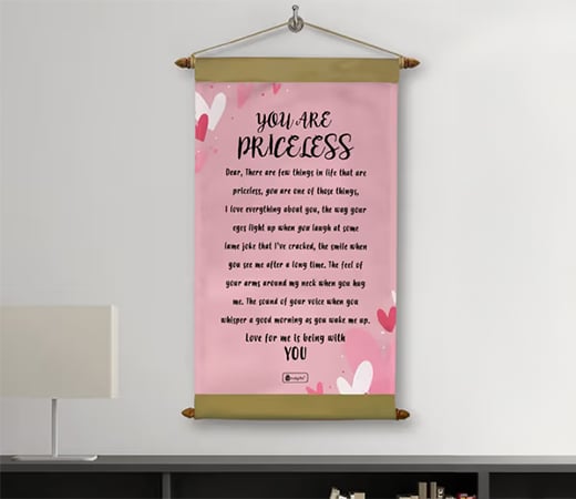 Indigifts Valentines Day Priceless Scroll Card