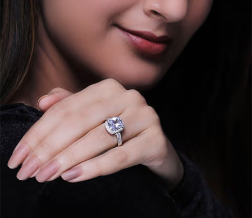 GIVA 925 Sterling Silver Classic Solitaire Adjustable Ring