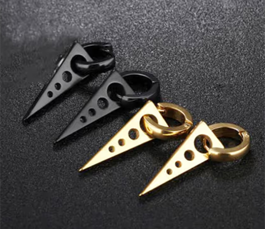 Yellow Chimes Unisex Set Of 2 Stainless Steel Drop Earrings