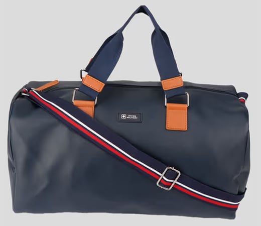 Swiss Military Navy Jason Vegan Leather Duffle Bag