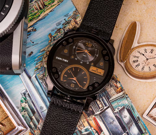 Daniel Klein Black Round Analog Watch For Men