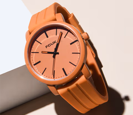 FCUK Orange Dial Analog Watch For Men