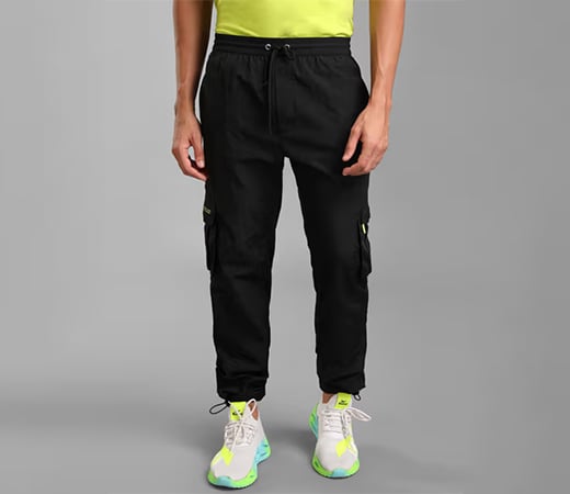 Kazo Woven Jogger With Neon Details Black