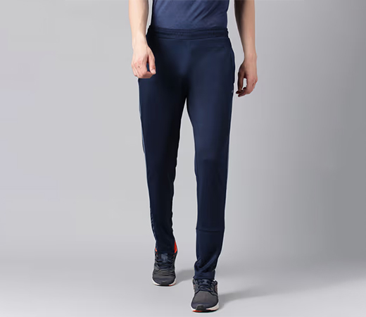Alcis Mens Navy Blue Anti Static Slim Fit Training Track Pants