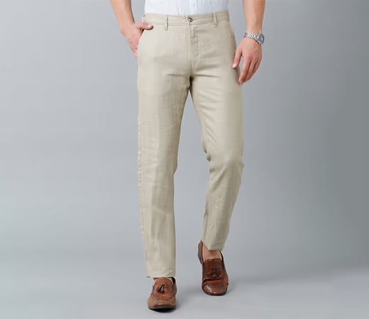 Casual Mid-Rise Trouser for Men by Linen Club