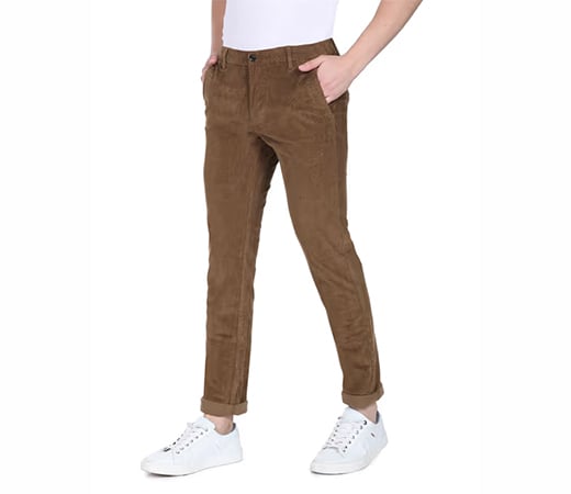 Slim-Fit Corduroy Casual Trousers by Arrow Sports 