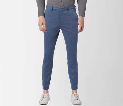 Blue Tailored Knit Trousers by Jack & Jones