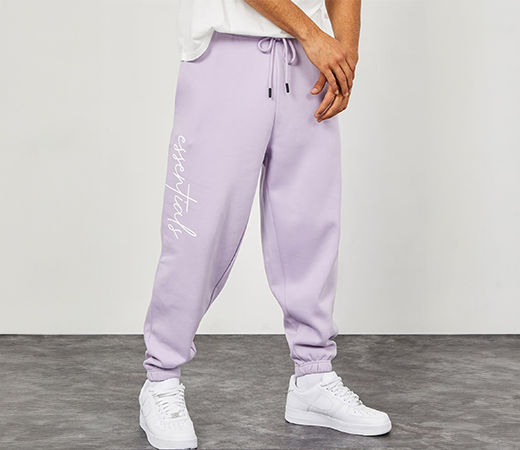 Purple Slogan Print Oversized Fit Jogger by Styli