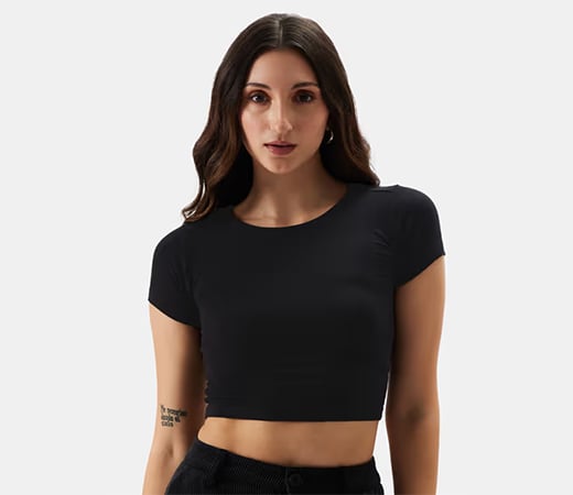 Black Cropped Tops by The Souled Store
