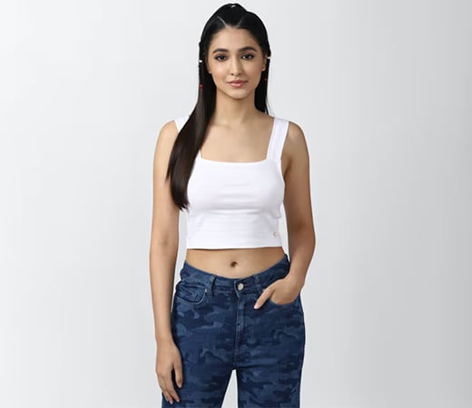 White Crop Top by Forever 21