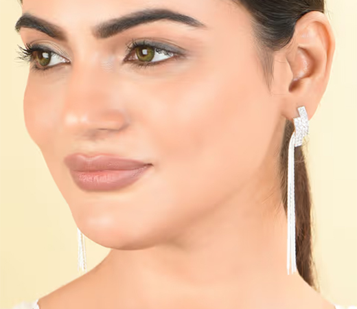 Long Strands Silver Plated Earrings For Women by ToniQ