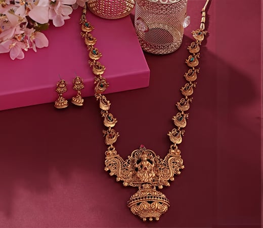 Zaveri Pearls Sacred Goddess Temple Necklace Set