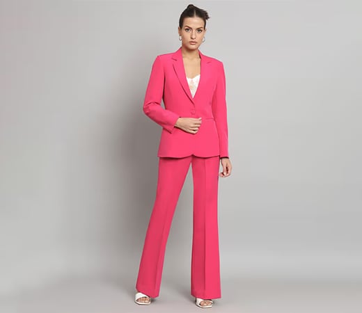 Powersutra Blazer and Trouser Suit Hot Pink