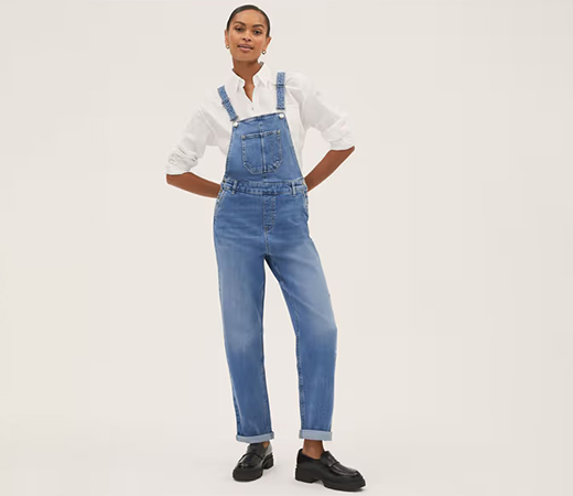 Marks & Spencer Blue Denim Utility Pocket Dungaree