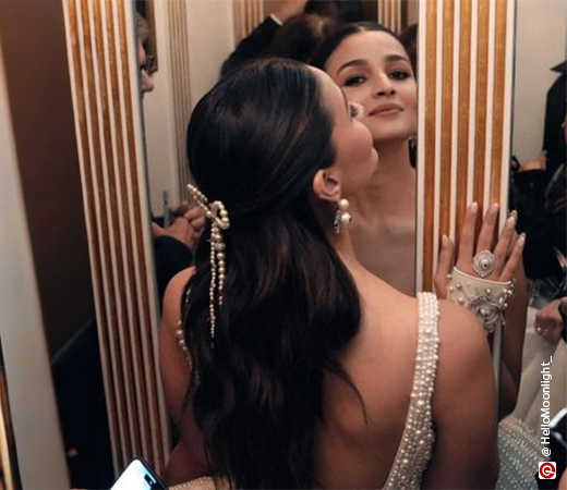 Alia Bhatt wearing an embellished bow pin
